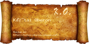 Kátai Oberon névjegykártya